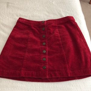 NWOT RED BUTTON SKIRT